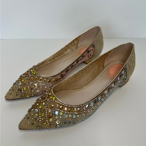 Rene Caovilla Shoes - Rene Caovilla Beaded Lace Ballerina Flat Size 39